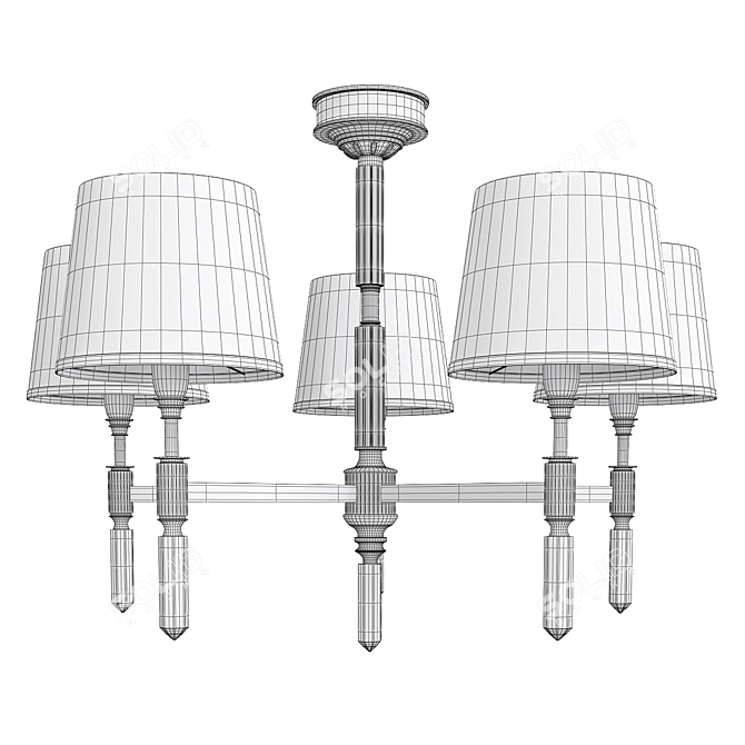 Elegant Ramona White Chandelier 3D model image 2