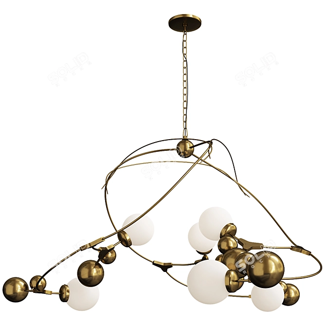 Organic Sprig Pendant - Modern Design 3D model image 1