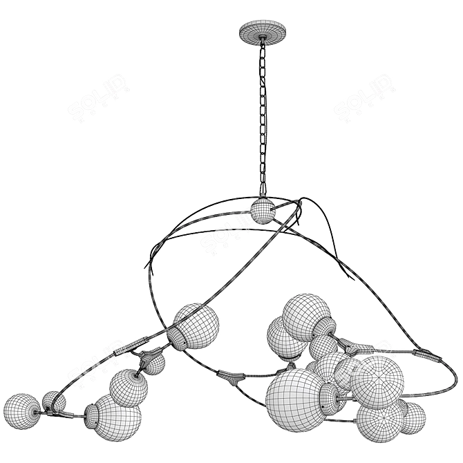 Organic Sprig Pendant - Modern Design 3D model image 3