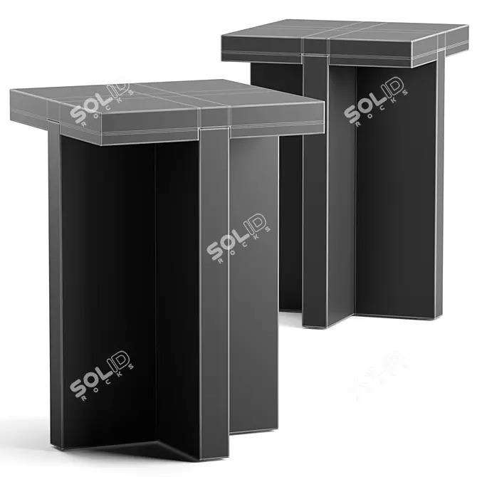 Modern Alford Side Table, 3D 3D model image 3