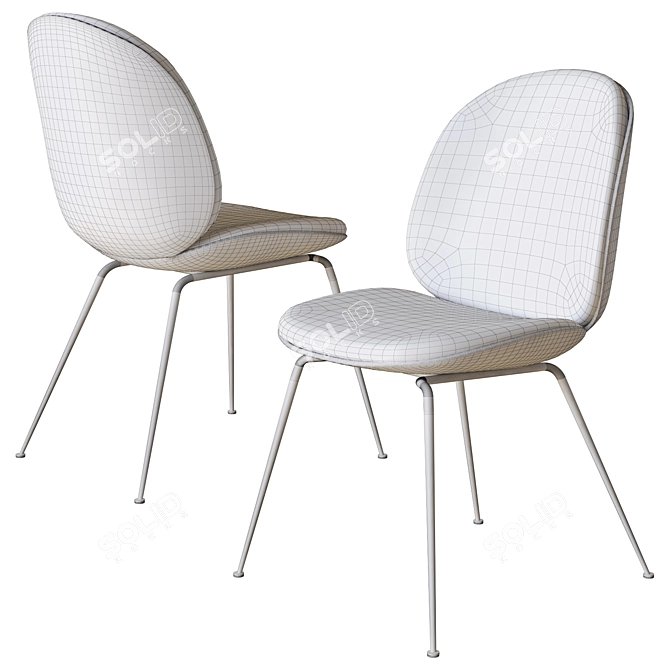 Gubi Beetle Veneer Dining Chair 3D model image 7