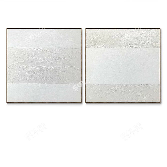  Square Plaster Photo Frames Set 3D model image 3