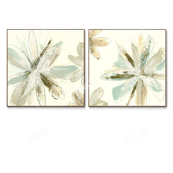 Abstract Canvas Square Frames Set 3D model image 3