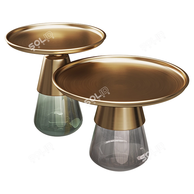 Classico Round Side Tables Collection 3D model image 1