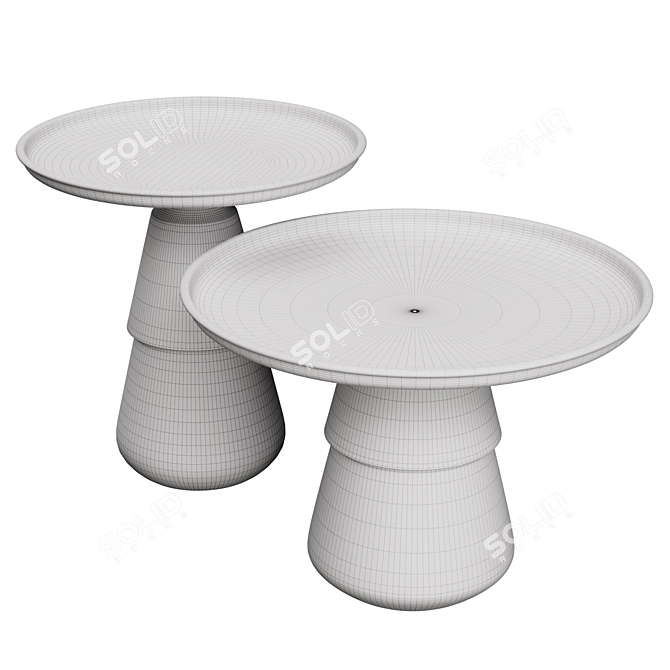 Classico Round Side Tables Collection 3D model image 4