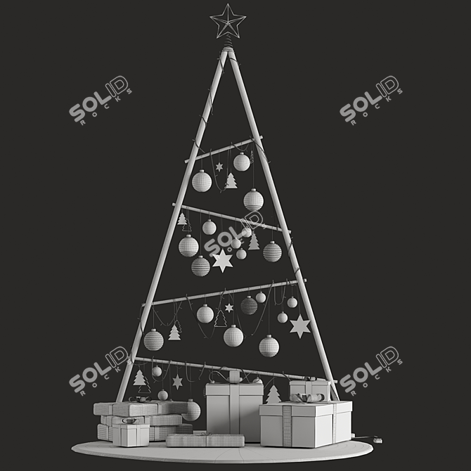 Wooden Christmas Tree 3D Model 3D model image 18