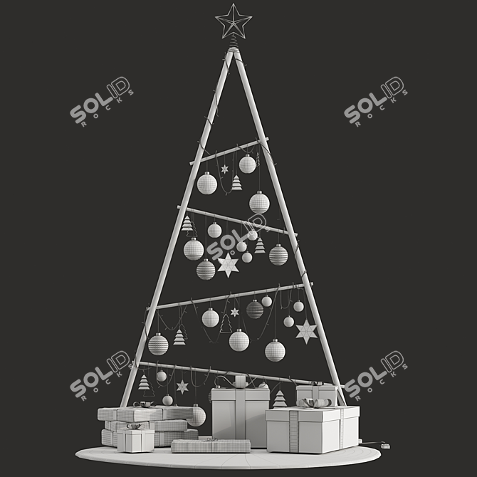 Wooden Christmas Tree 3D Model 3D model image 19