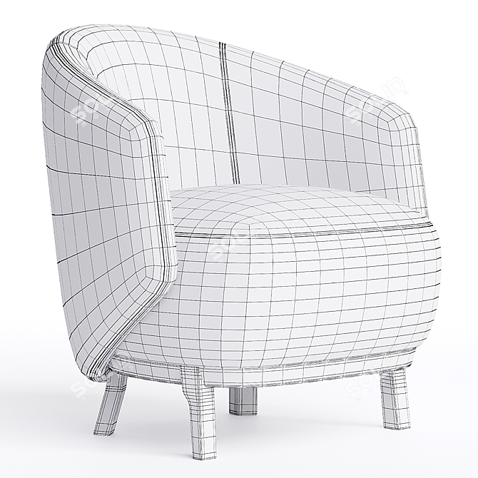 Sleek Metal Armchair Design 3D model image 3