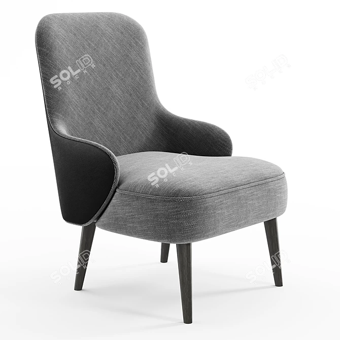 Magnus Modern Grey Armchair 3D model image 1