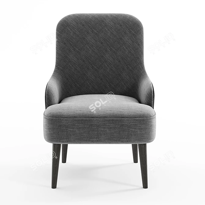 Magnus Modern Grey Armchair 3D model image 2