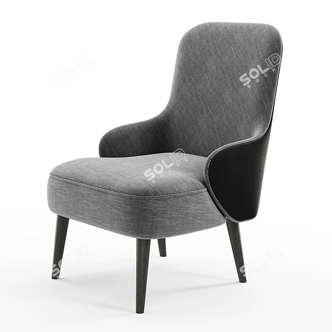 Magnus Modern Grey Armchair 3D model image 3