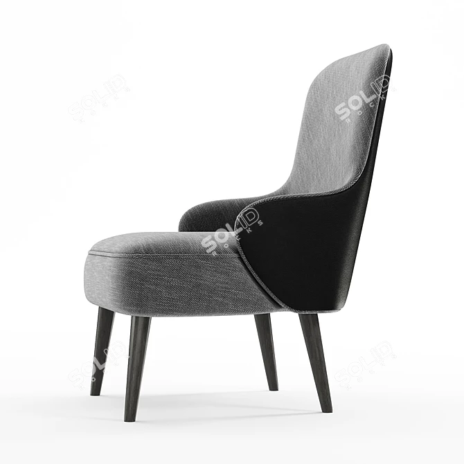 Magnus Modern Grey Armchair 3D model image 4