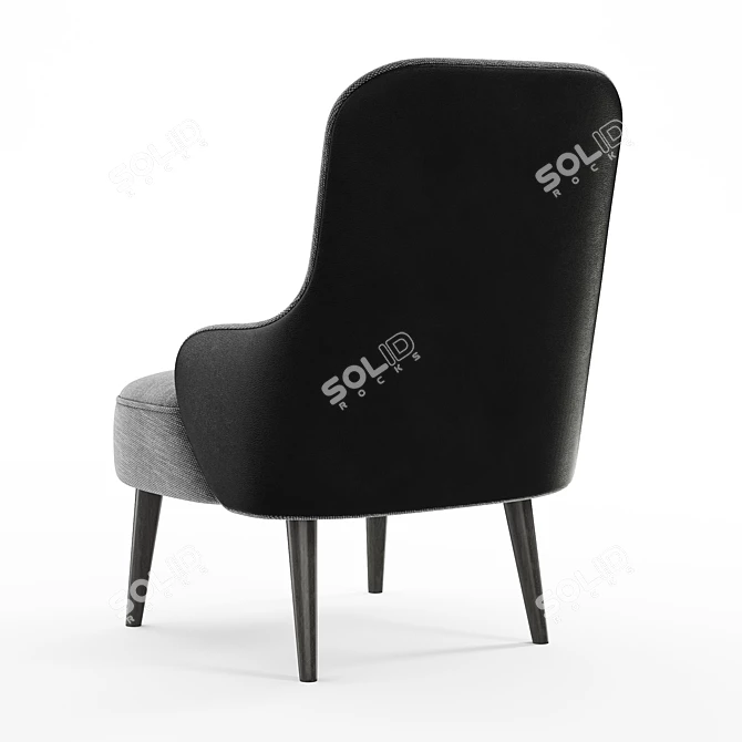 Magnus Modern Grey Armchair 3D model image 5