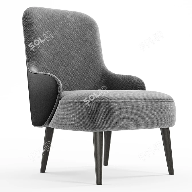Magnus Modern Grey Armchair 3D model image 6