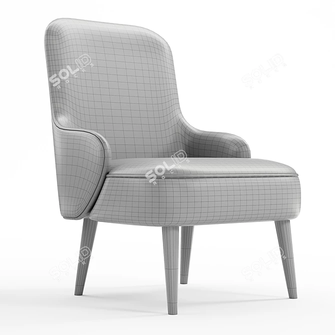 Magnus Modern Grey Armchair 3D model image 7