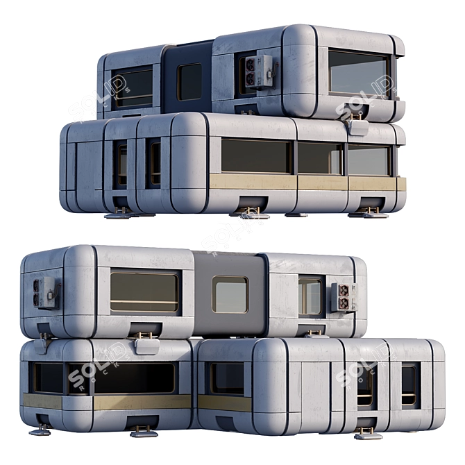  Sci-Fi Modular Building Kit 3D model image 1