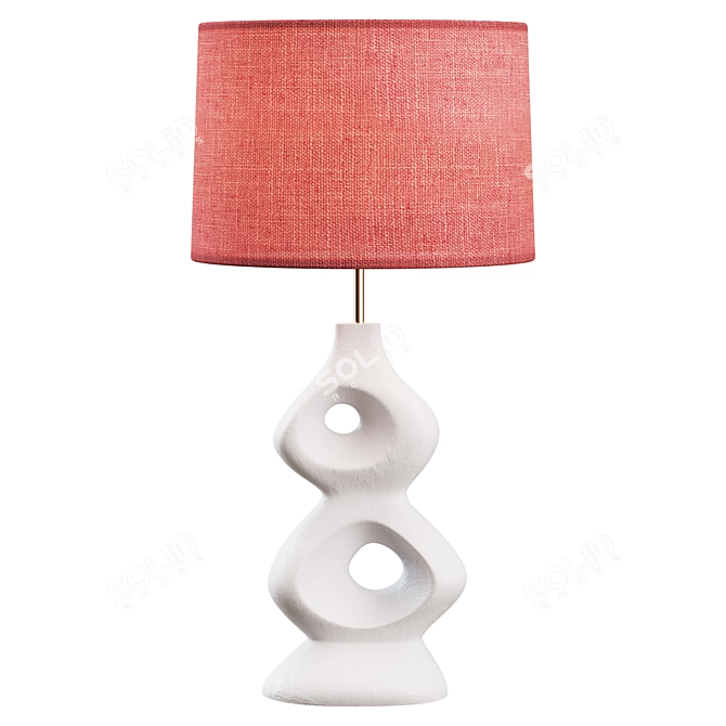 Modern Gesso Metal Table Lamp 3D model image 1