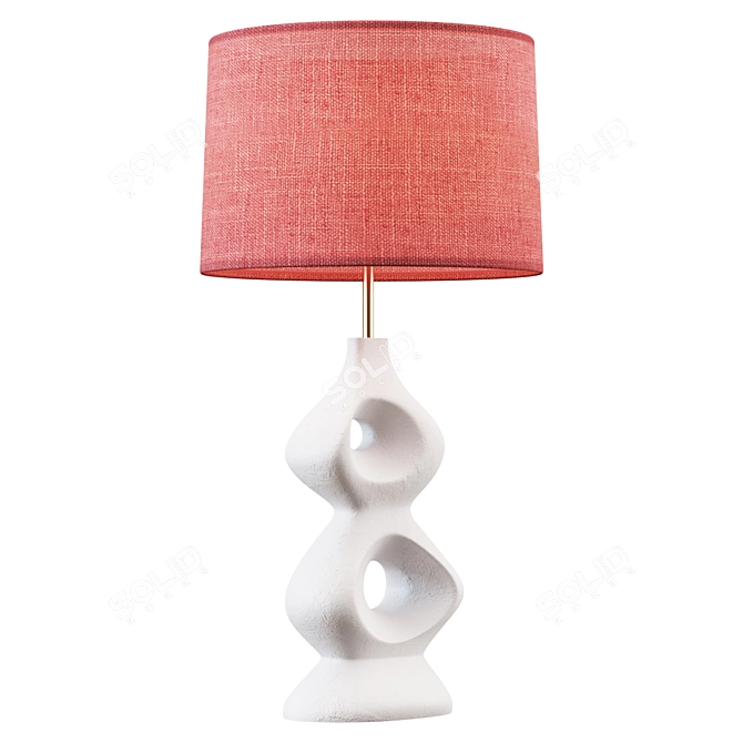 Modern Gesso Metal Table Lamp 3D model image 2