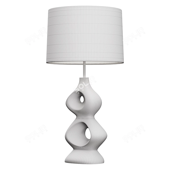 Modern Gesso Metal Table Lamp 3D model image 4