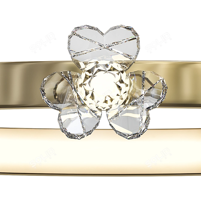 Floral LED Chandelier Camilia Black 3D model image 2