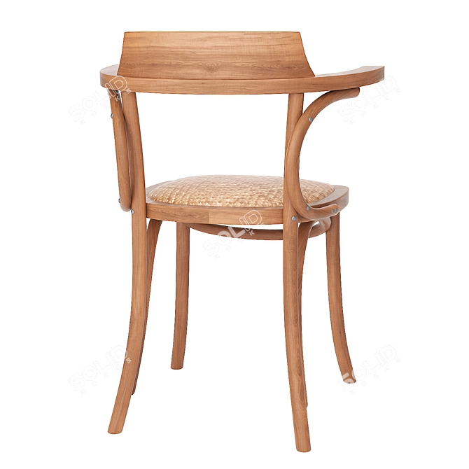 Elegant Ematy Wooden Chair 3D model image 3