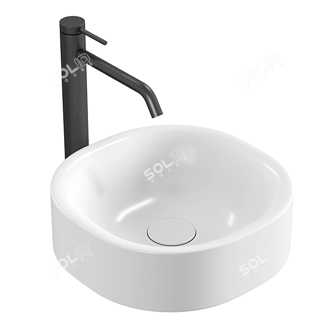 Callisto Countertop Washbasin: Easy-Care White 3D model image 2
