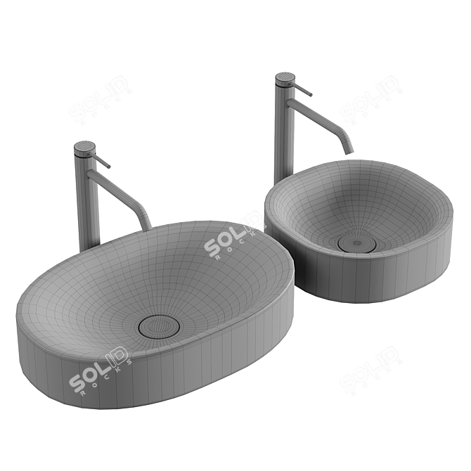 Callisto Countertop Washbasin: Easy-Care White 3D model image 4