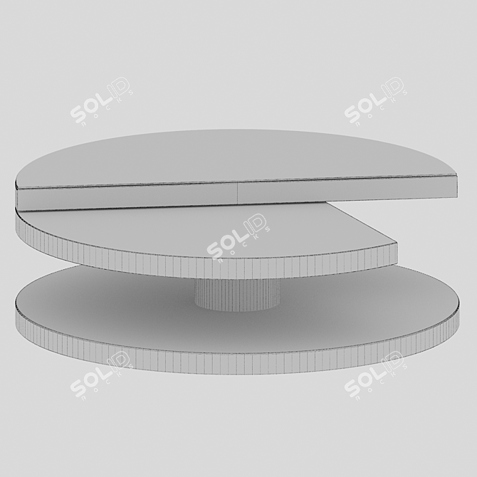 Marble Coffee Table with Leather Insets 3D model image 3