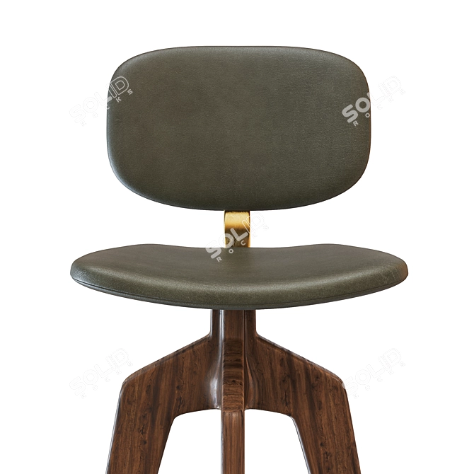 Swivel Bar Stool Upholstered Seat 3D model image 2