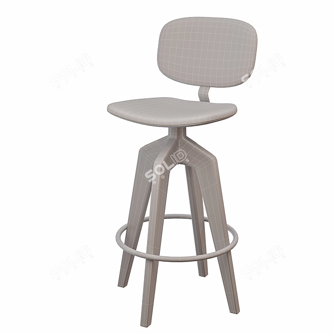 Swivel Bar Stool Upholstered Seat 3D model image 3