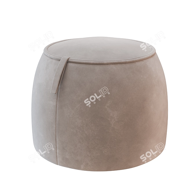 Modern Faux Leather Round Ottoman 3D model image 1