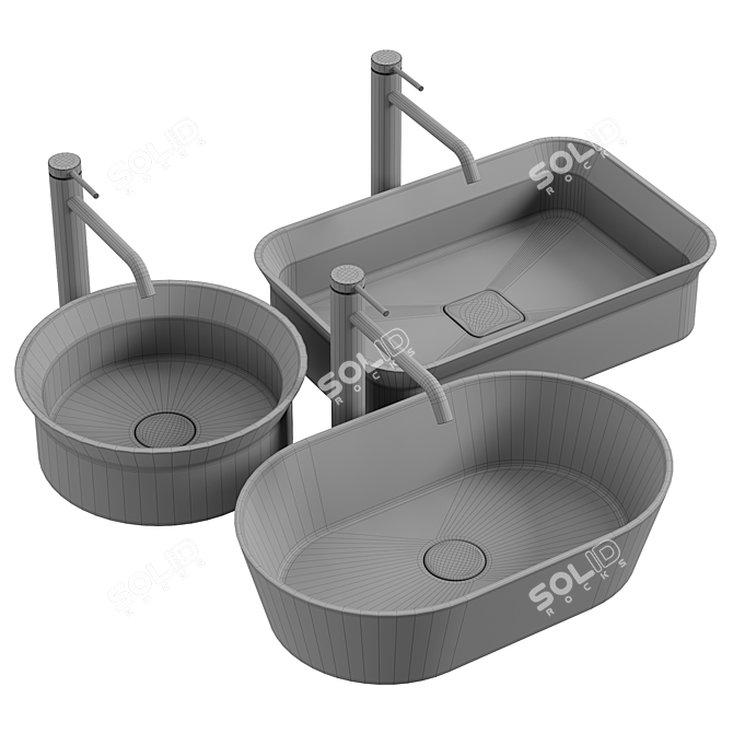 Rivea Maila Easy-Care Washbasin Set 3D model image 4
