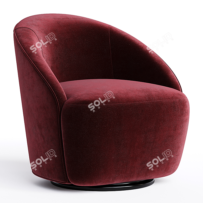 Elegant Swivel Fabric Armchair JOLIE 3D model image 1