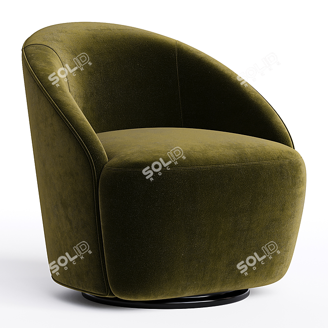 Elegant Swivel Fabric Armchair JOLIE 3D model image 2