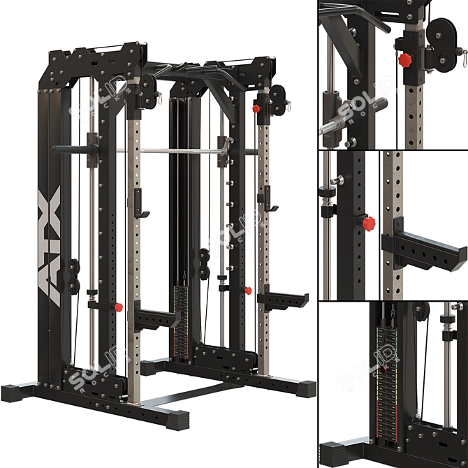 ATX Multifunctional Smith Cable Rack 3D model image 2