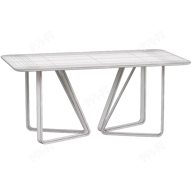 Elegant Gold Dining Table 63 3D model image 2