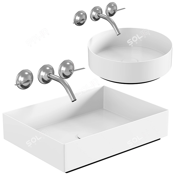 Alape ProShield White Countertop Washbasin 3D model image 1