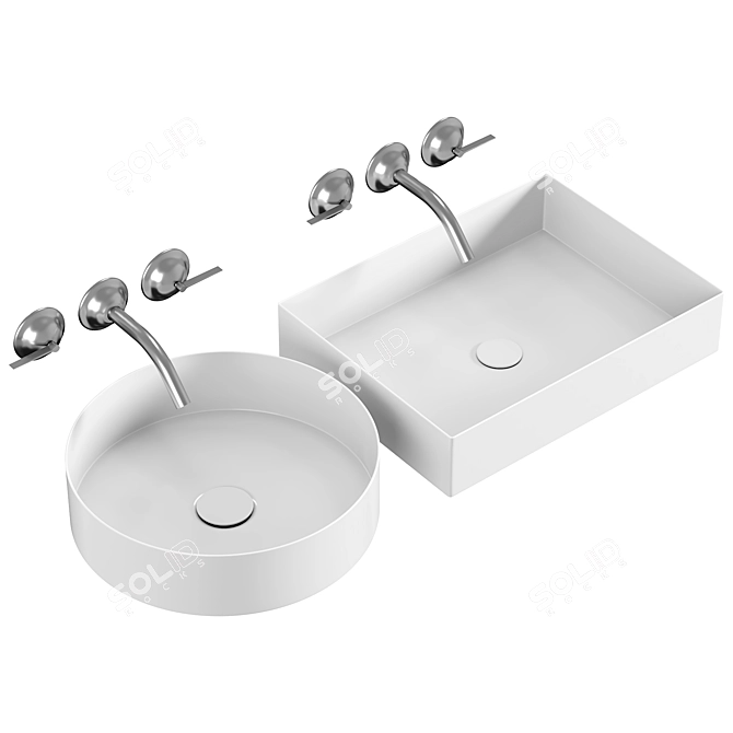 Alape ProShield White Countertop Washbasin 3D model image 2