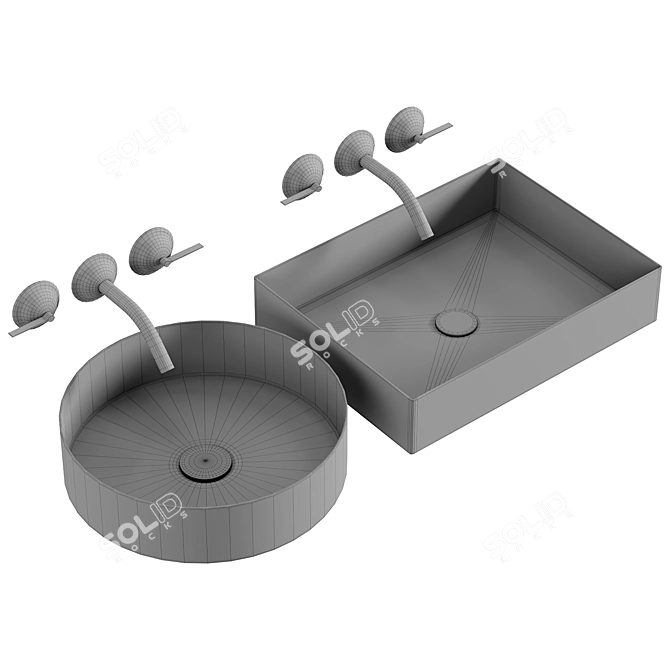 Alape ProShield White Countertop Washbasin 3D model image 3