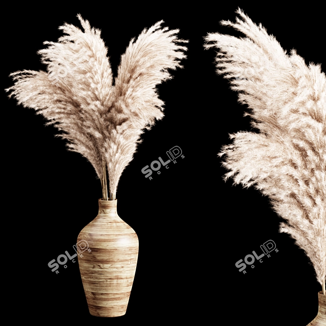 Tall Pampas Vase 45cm 3D model image 2