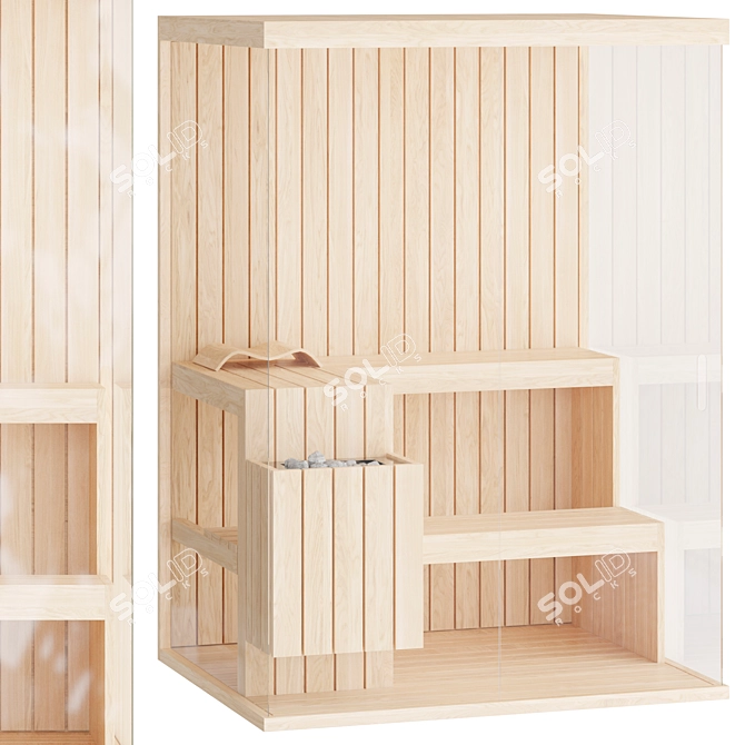 ELEGANT DESIGN SAUNA 3D model image 1