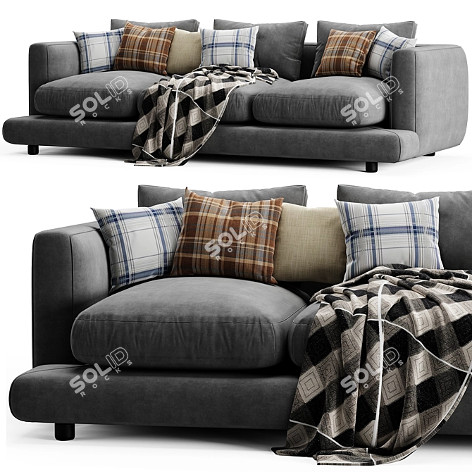 Flexform Long Island 3-Seater Sofa 3D model image 3