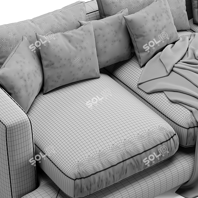 Flexform Long Island 3-Seater Sofa 3D model image 4