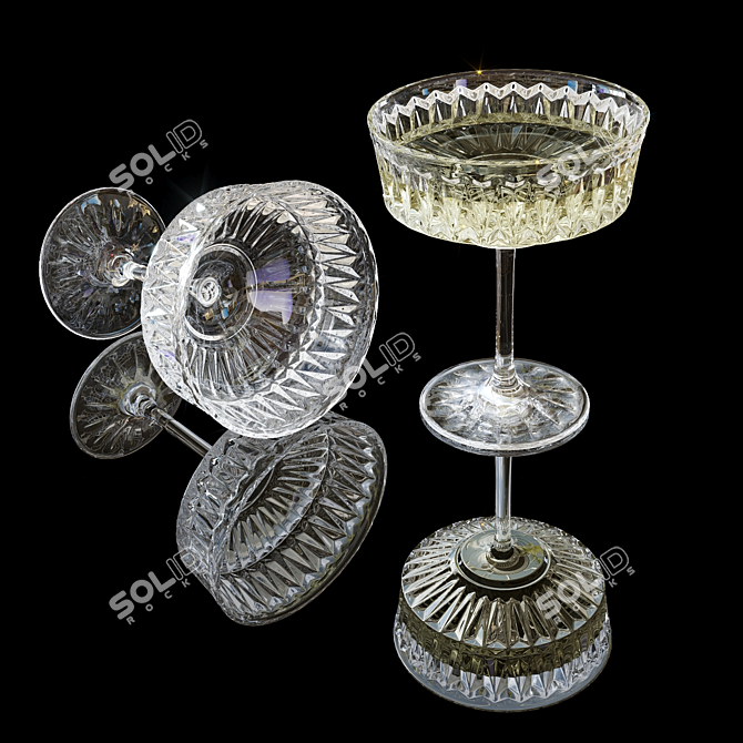 Elegant Glass Goblets Set | 3D Models 3D model image 1