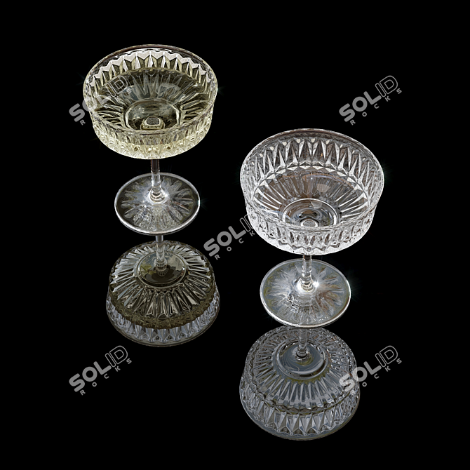 Elegant Glass Goblets Set | 3D Models 3D model image 2