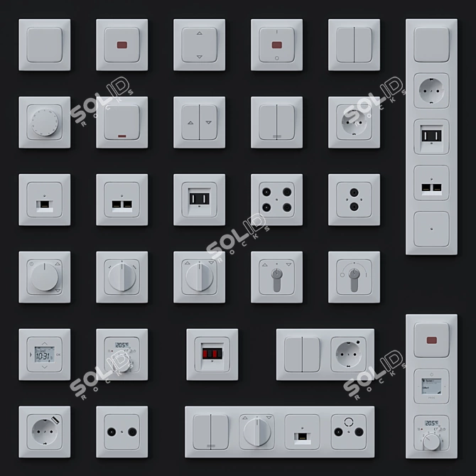 Reflex SI Series Spring Switches 3D model image 1