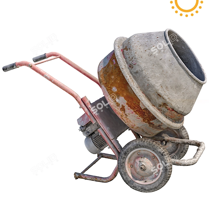 High-Quality Concrete Mixer 3D model image 2