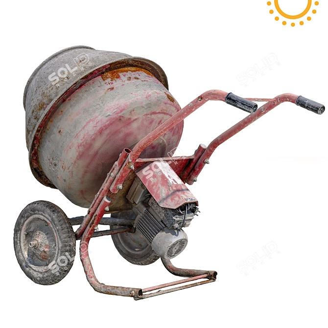 High-Quality Concrete Mixer 3D model image 3