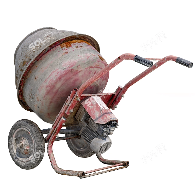 High-Quality Concrete Mixer 3D model image 9