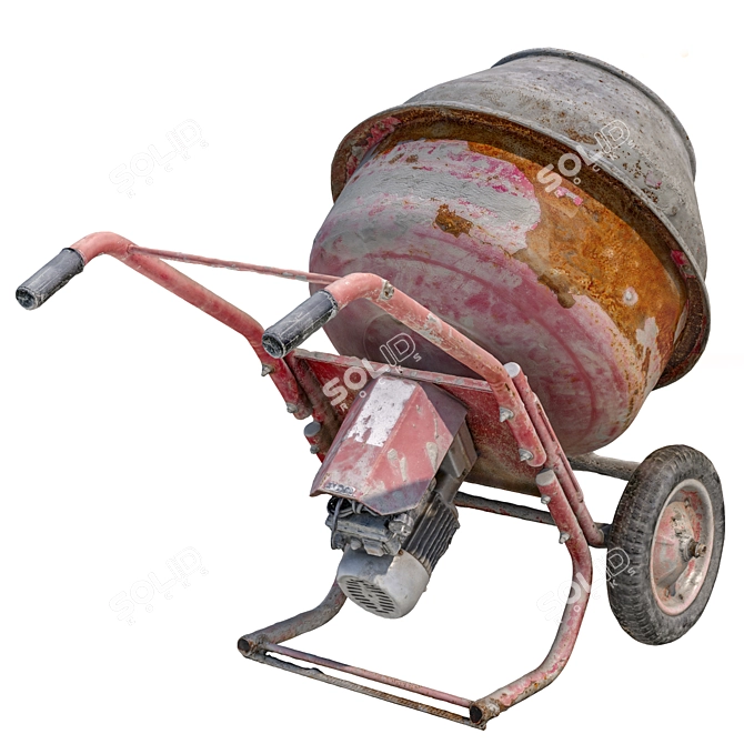 High-Quality Concrete Mixer 3D model image 10